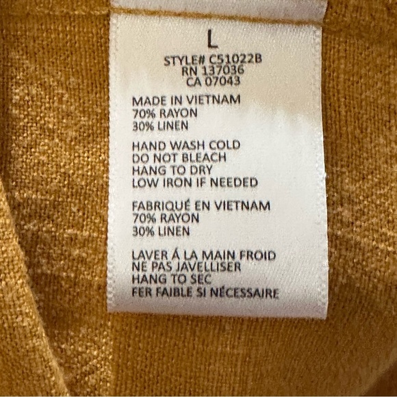 Paper Crane Yellow Linen Jumpsuit, Tie Front Jumper Size Large, Mustard Yellow - Picture 14 of 14